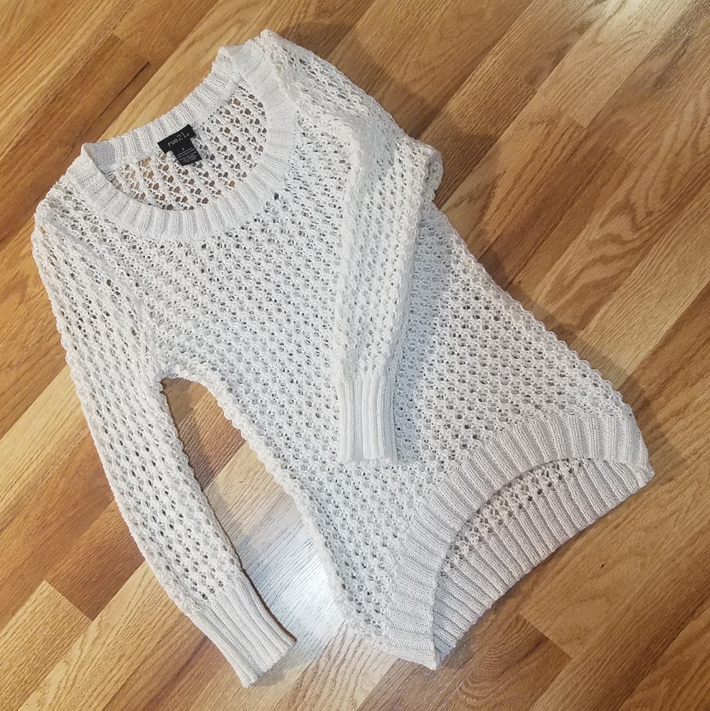 White mesh Sweater